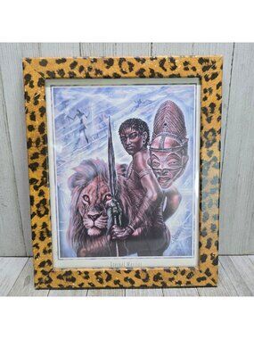 Vtg Art Print Framed Eternal Warrior Signed By Artist Jonnie K.C Chardonn 8"x10"